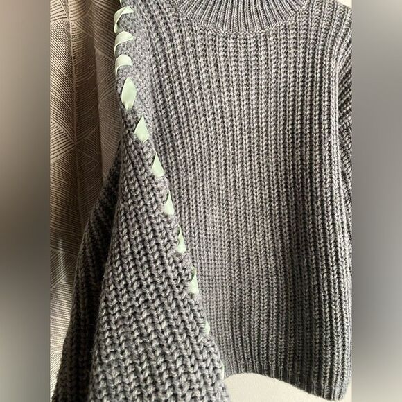 STINE GOYA Sugsi Fisherman Gray  Melange Sweater Puffy Sleeve Made In Italy Sz S - Picture 5 of 16